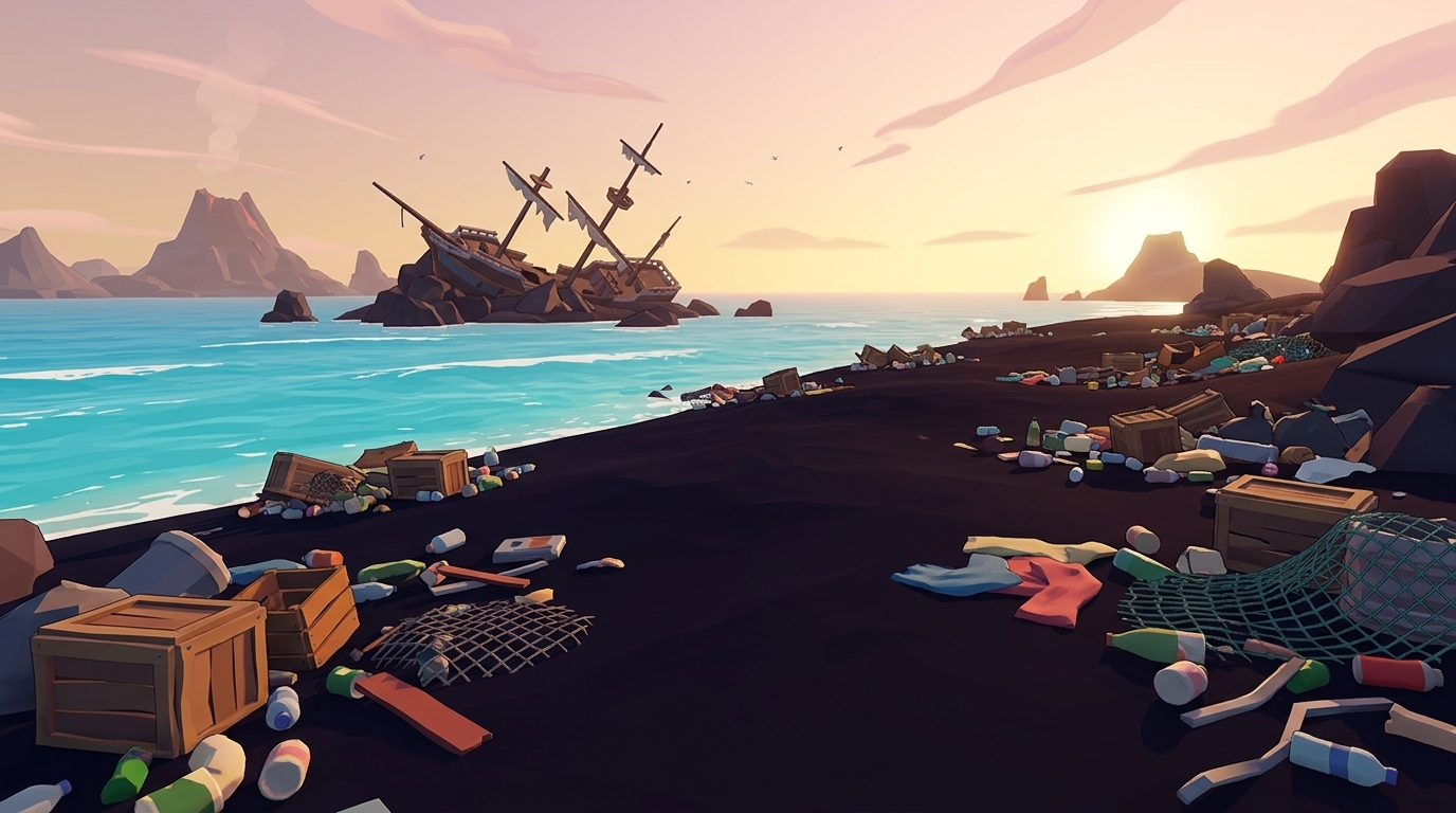 Concept Art — Playa Volcánica
